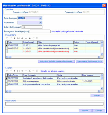 Gestion du suivi des dossiers et des plannings